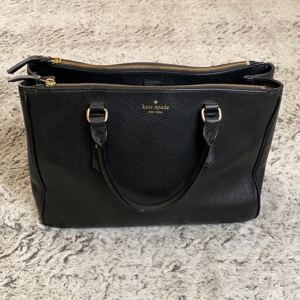 Kate Spade Mulberry Street Leighann Wkru3927 Black Leather Tote